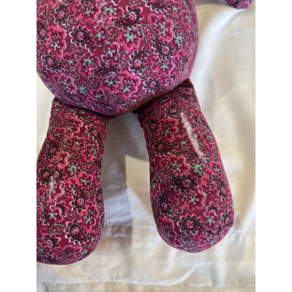 Handmade teddy‎ bear corduroy fabric flower pattern See Stitching On Leg***